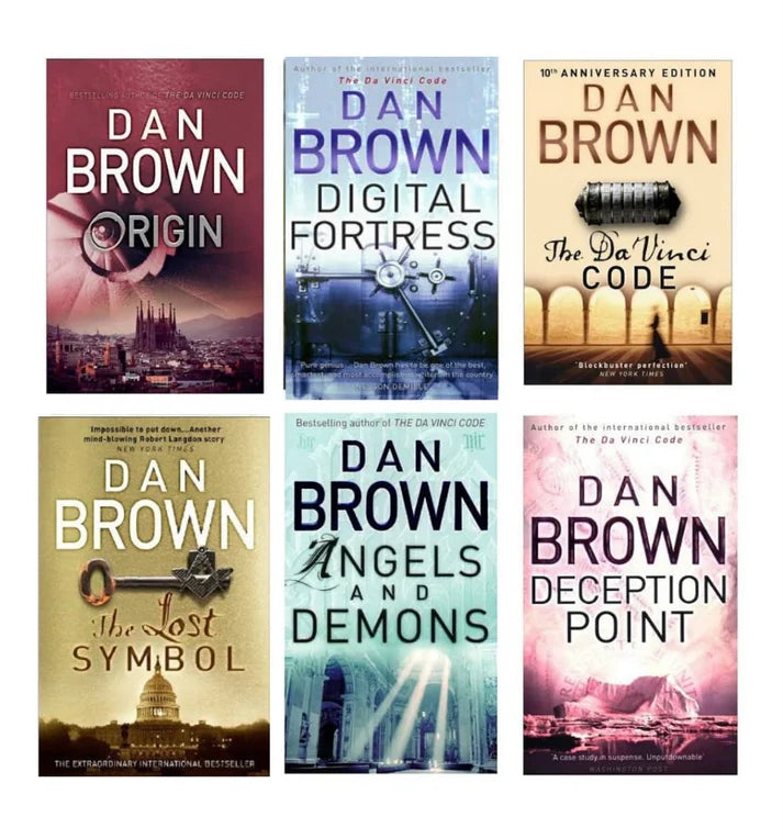 Dan Brown 6-Book Thriller Collection Set | Angels & Demons, Da Vinci Code, Inferno + More (Paperback)