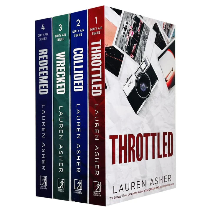 The Dirty Air Series 1-4 Books Collection Set By Lauren Asher (Throttled, Collided, Wrecked & Redeemed) Paperback by Lauren Asher