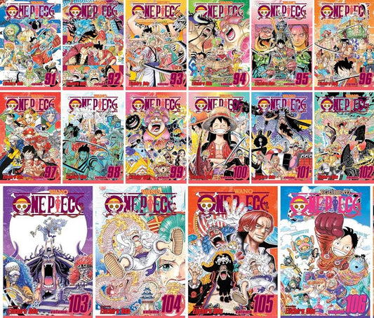 One Piece Manga Set (Volumes 91–106) — Wano to Egghead Saga (Individual Books, Unboxed) 🎁 Freebie: A free Manga Wall Poster