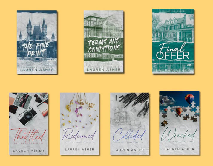 The Complete Dreamland Billionaires Series Set || The Dirty Air Series 1-4 Books Collection Set By Lauren Asher (Throttled, Collided, Wrecked & Redeemed)